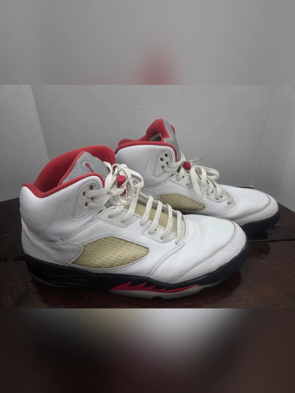Nike Air Jordan Retro 5 Fire Red Basketball Sneakers In Size 14